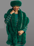 Lily & Taylor A62 emerald green fur shawl
