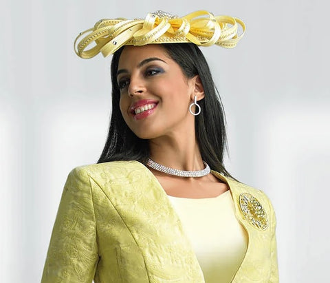 Lily & Taylor H260 yellow fascinator
