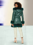Love the Queen 17480 evergreen leather jacket