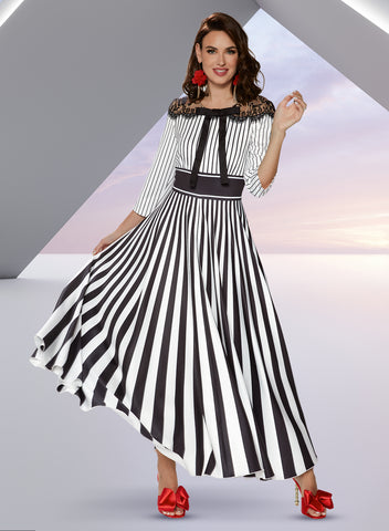 Love the Queen 17543 striped maxi dress
