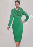 Serafina 6413 Emerald Green Scuba Dress