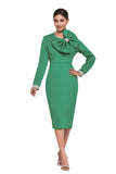 Serafina 6413 Green Scuba Dress