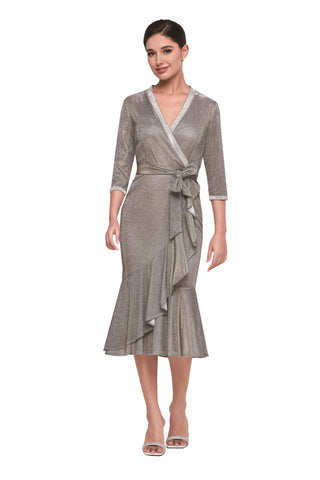 Serafina 6438 silver maxi dress