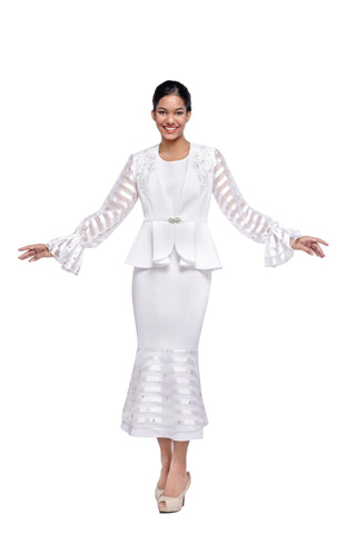 Serafina 6453 off white jacket dress