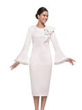 Serafina 6465 off white scuba dress