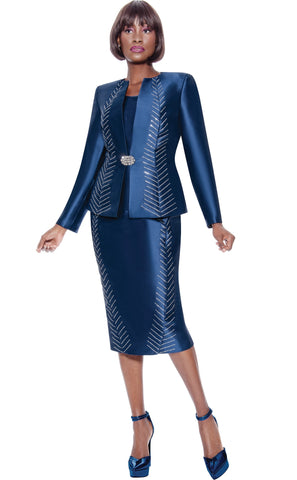 Terramina 7140 navy skirt suit