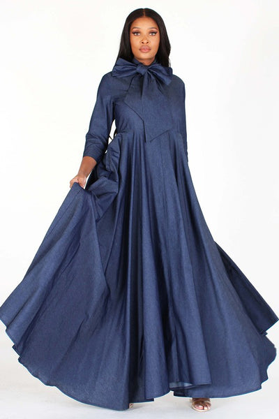 Denim Chambray Maxi Dress Denim Chambray Maxi Dress