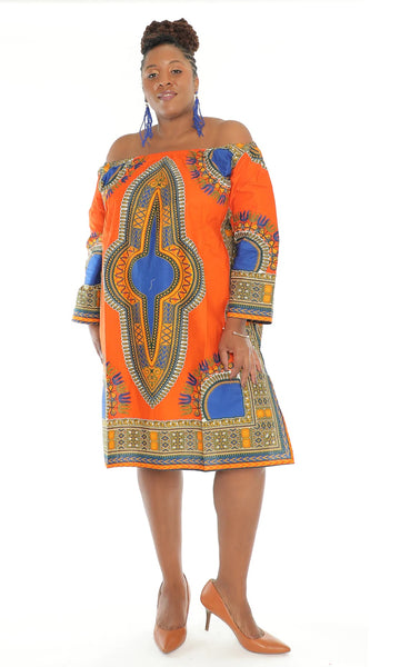 Dashiki Off Shoulder Dress – Diva's Den Fashion, LLC