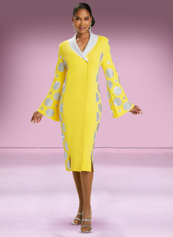 Donna Vinci Knit 13365  yellow knit dress