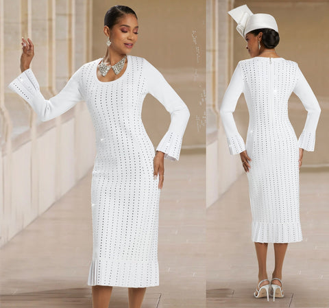 Donna Vinci Knit 13374 white knit dress