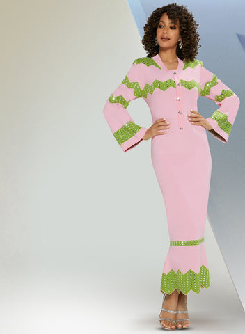 Donna Vinci Knit 13376 pink knit dress