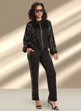 Donna Vinci Sport 21035 rhinestone embellished pant suit