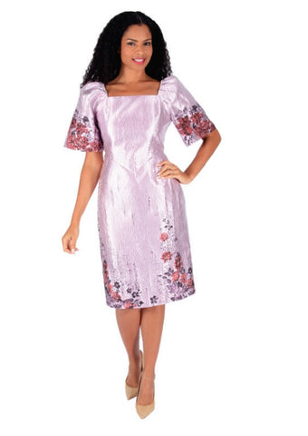 Diana 8612 lavender brocade dress
