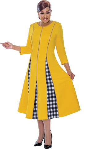 Dorinda Clark 4961 yellow scuba dress