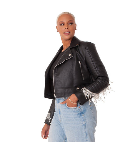 For Her NYC 82064 black leather jacket