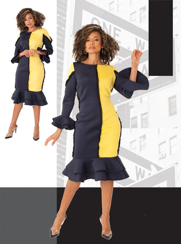 For Her NYC 82146 two tone scuba dress