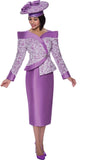 GMI 9592 jacquard asymmetrical skirt suit