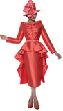 Gmi 9632 ruffle highlow skirt suit