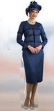 Lily and Taylor 730 navy blue skirt suit