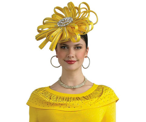 Lily & Taylor H809 yellow fascinator