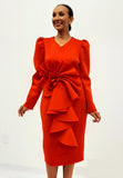 Serafina 6410D red scuba dress