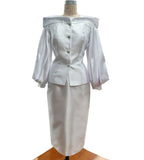 Tally Taylor 4814 lantern sleeve skirt suit