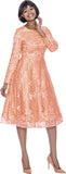 Terramina 7975 peach lace overlay dress