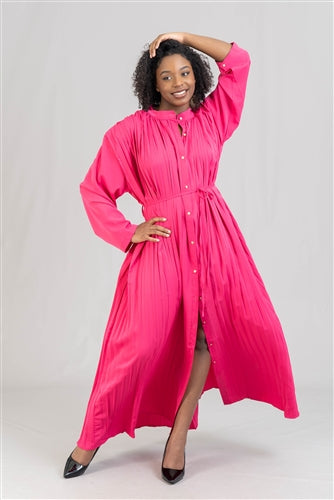 button down pleated dress Pleated Button Down Dress