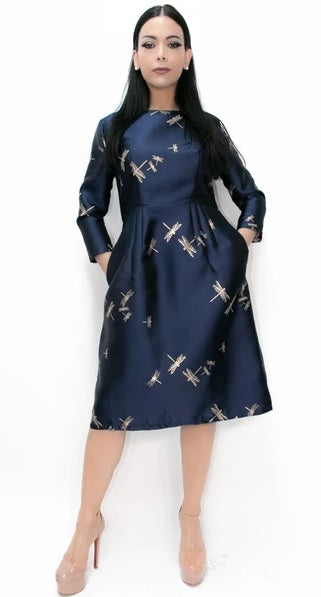 Dragonfly Print Dress  Diva's Den Fashion, LLC