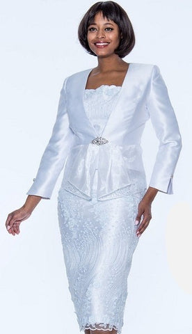 Susanna 3002 white skirt suit
