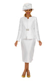 Giovanna 0978 white skirt suit