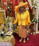 Elite Champagne 6264 Gold Skirt Suit