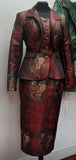 Lily & Taylor 4956 wine skirt suit