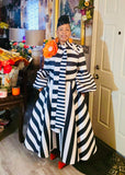 Striped Bow Tie Midi Dress