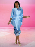 Donna Vinci 12164 light blue skirt suit