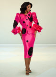 Donna Vinci 12205 fuchsia pink skirt suit