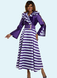 Donna Vinci 12209 purple silk look maxi dress