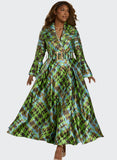 Donna Vinci 12210 green maxi dress