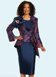 Donna Vinci 12212 navy blue skirt suit