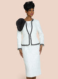 Donna Vinci 12218 white skirt suit