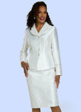 Donna Vinci 12232 white skirt suit