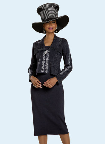 Donna Vinci Knit 13447 black jacket dress