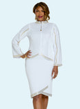 Donna Vinci Knit 13448 white jacket dress