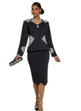 Donna Vinci Knit 13453 black skirt suit