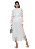 Love the Queen 17601 white petal skirt suit