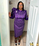 Dorinda Clark 309161 purple pearl embellished dress
