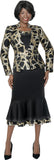 Terramina 3048 black brocade skirt suit