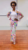 Floral Bliss White Pant Set