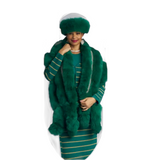 Lily & Taylor 747 Green knit skirt suit
