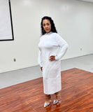 Lily & Taylor 605 white knit dress